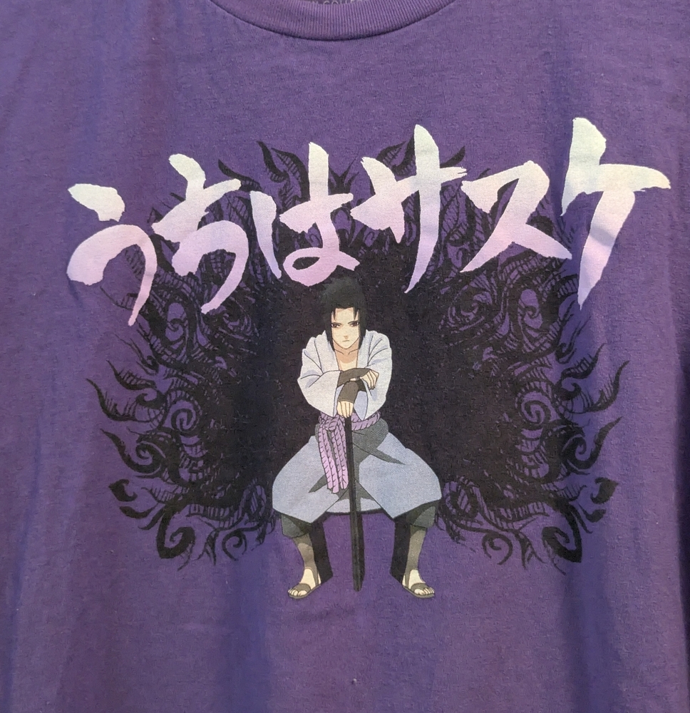 NARUTO Shippuden Purple Short Sleeve Tee with Graphic Design Medium